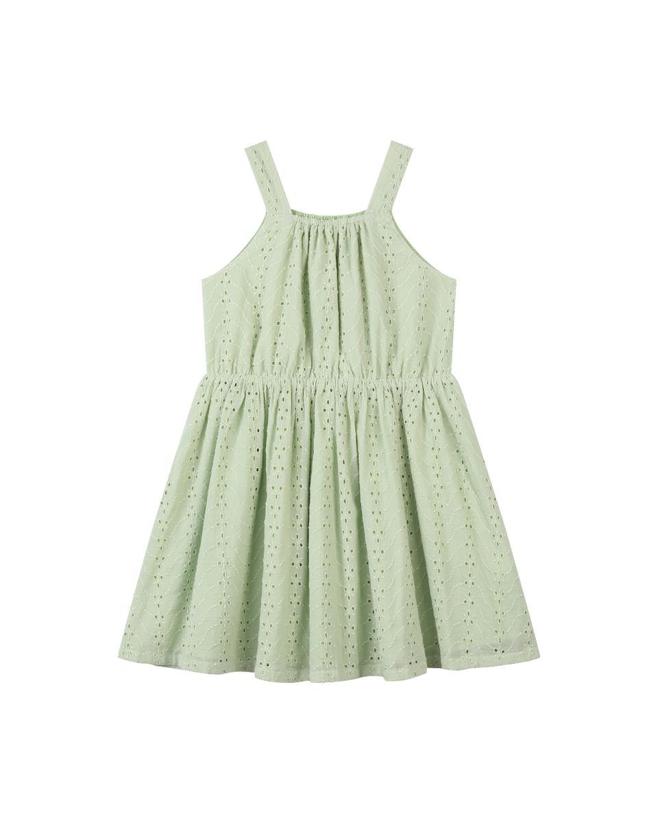 Sloane Dress in Green Eyelet