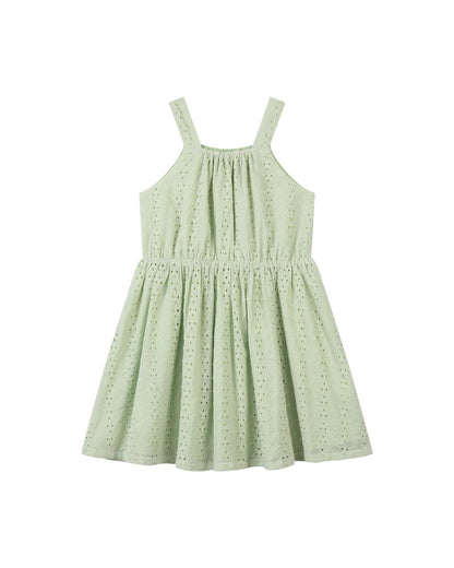 Sloane Dress in Green Eyelet