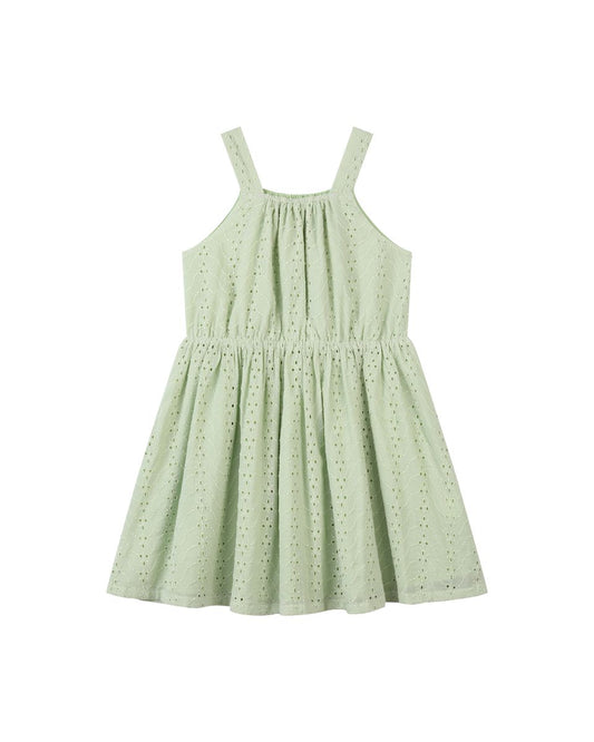 Sloane Dress in Green Eyelet