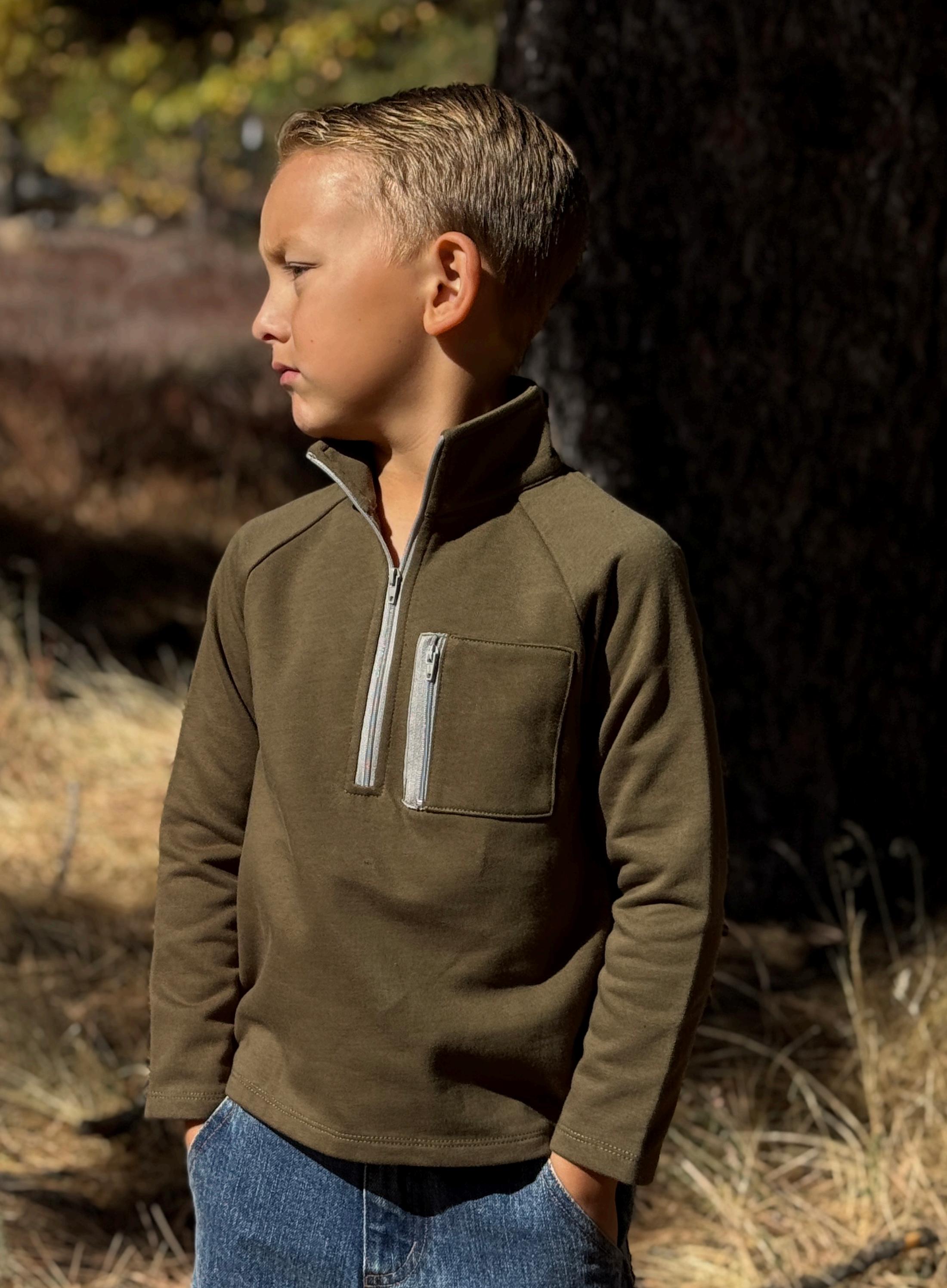 Picket 3/4 zip up - sage